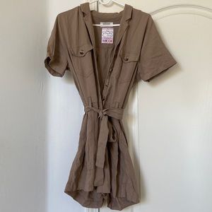 NWT Zenanas Beige Button-Up Romper